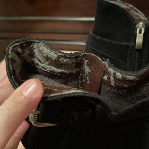 Sam Edelman Womens Black Suede Ankle Boots Size 9.5. Winter Boots. 4 Inch - Picture 5 of 11